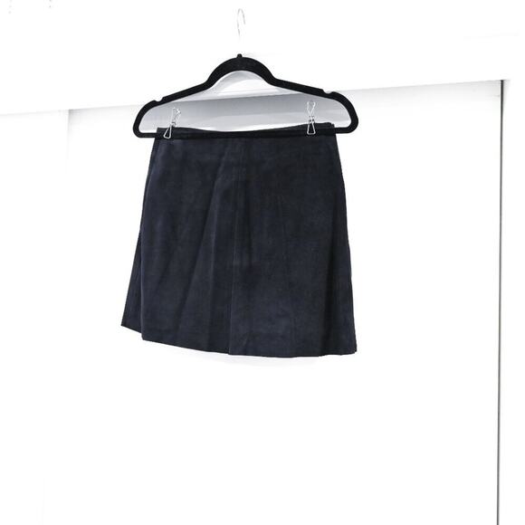 Reformation X Veda Suede Leather Black Small Mini Skirt - Picture 4 of 10